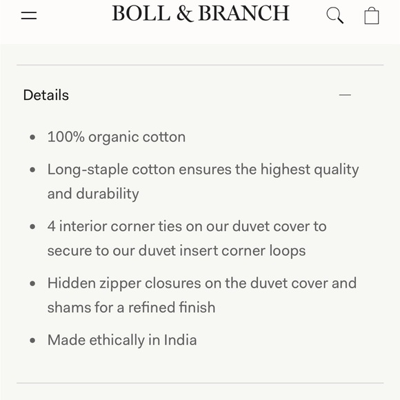 Boll & Branch Signature Duvet Set King/Cal. King - Picture 3 of 4